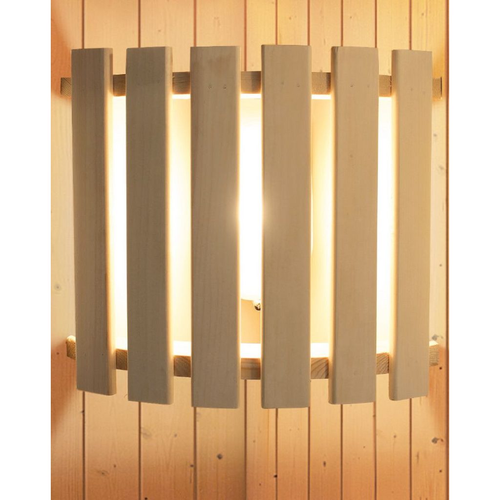 KARIBU Saunaleuchte Modern mit Holzschirm